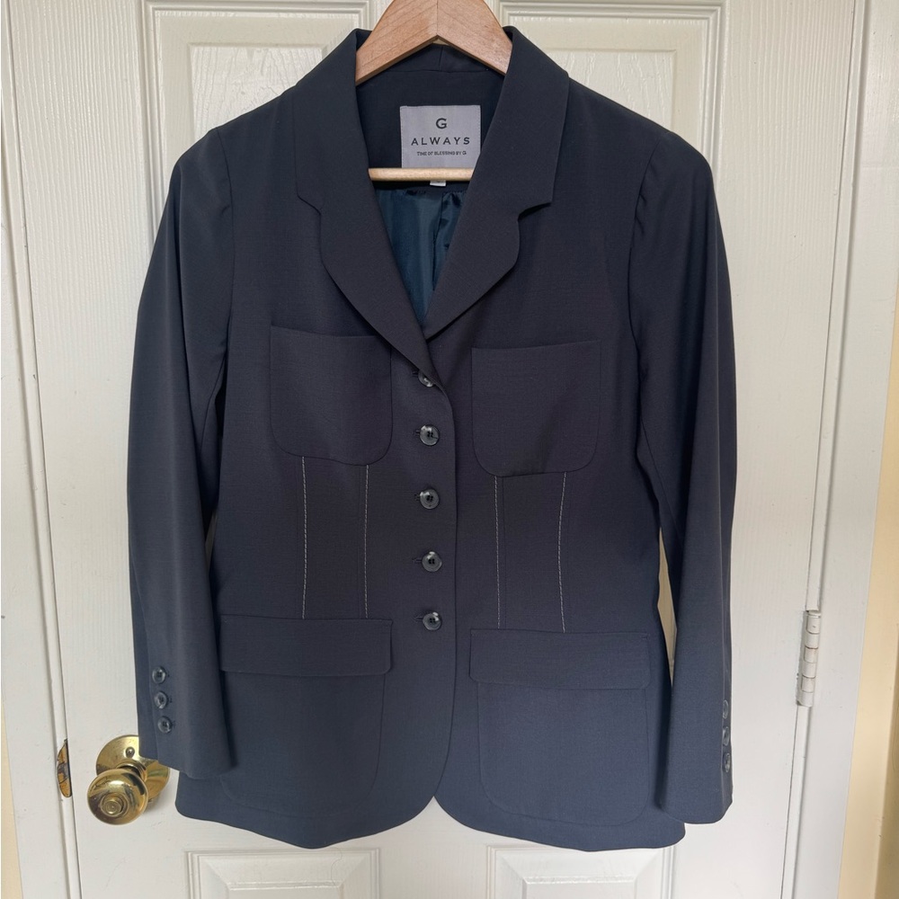 Italian WOOL fabric Women's Grey Blazer Jacket (Made in S Korea) Size Small
